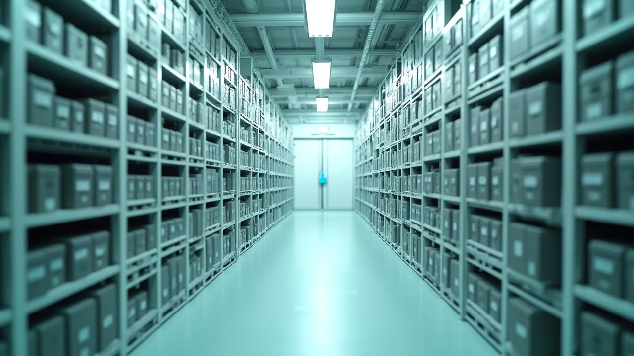 Securely organized archival filing system with digital barcode tracking