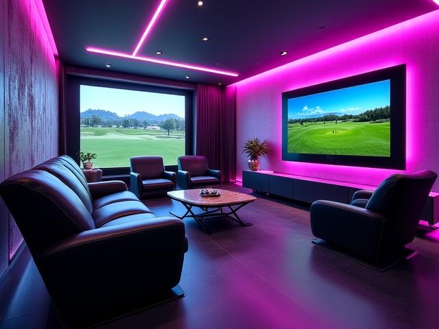 Premium hobby space with home theater and high-end sports gear